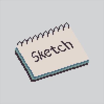 Pixel art illustration Artist Sketchbook. Pixelated Creative Sketchbook. Creative Artist Sketchbook Icon pixelated for the pixel art game and icon for website and game. old school retro. vector