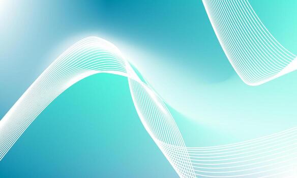 Modern abstract aesthetic gradient background with smooth flowing white curved lines vector