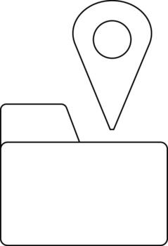 folder icon and location icon with white background vector