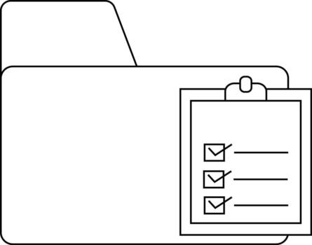 folder icon and document board icon with white background vector