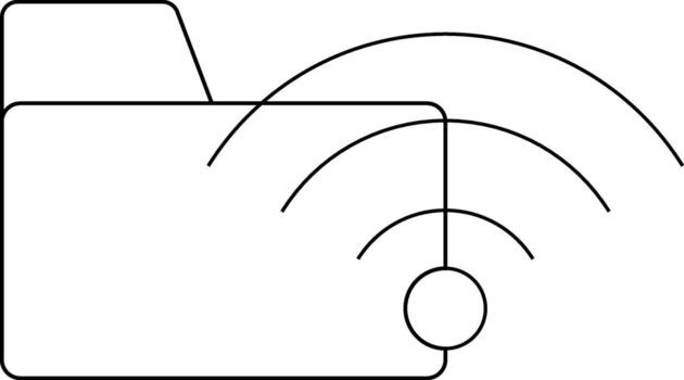 folder icon and wifi icon with white background vector