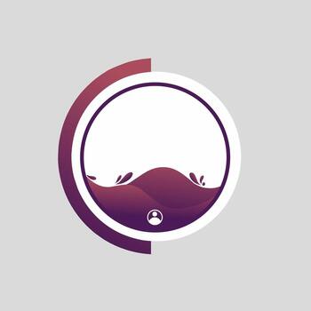 Abstract Circular Design With Gradient Waves and Minimalist Elements vector