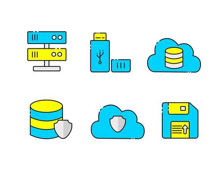 colección de almacenamiento datos tecnología icono para tu tecnología diseño. vector