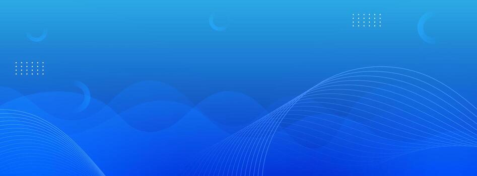 Blue gradient background with dynamic wave pattern, clean and professional. vector