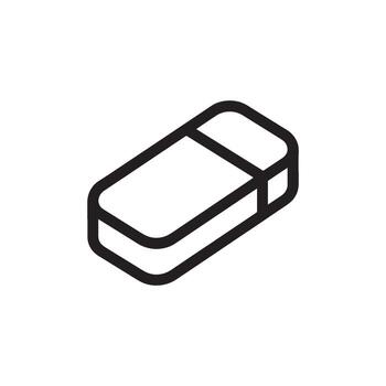 Illustration of a Simple Eraser Icon for Correcting Mistakes, Providing a Clean and Professional Design for Creative Projects vector