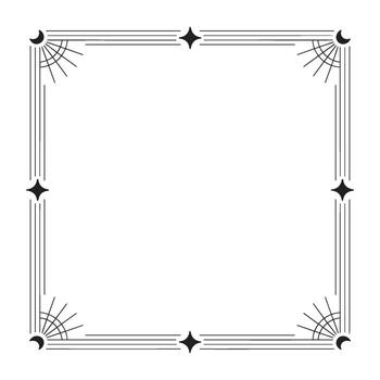 Elegant Celestial Frame Design with Stars and Moons Art Deco Style for Invitations and Creative Projects Template vector