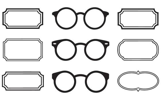 Elegant Frames and Stylish Glasses A Collection for Design Projects and Creative Applications vector