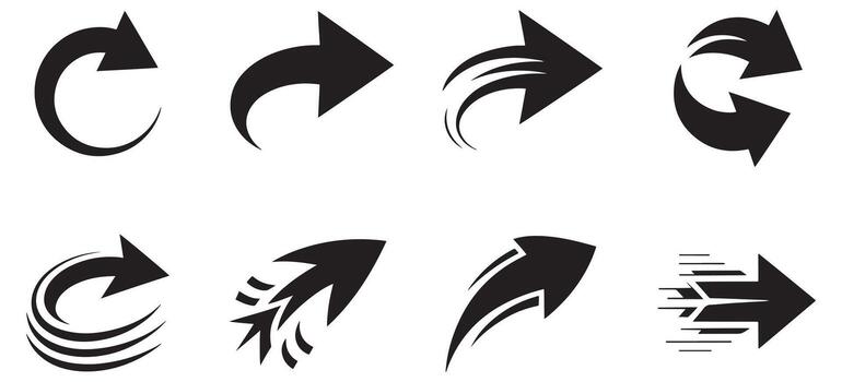 Diverse Arrow Designs for Creative Projects An Assortment of Directional Graphics for Modern and Dynamic Visual Communication vector
