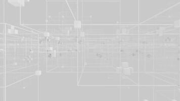 branco abstrato mínimo tecnologia estrutura de arame rede tecnologia fundo, desatado ciclo video
