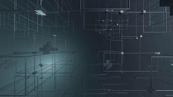 Sombrio abstrato geometria túnel tecnologia fundo, desatado ciclo video