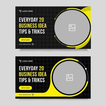 Multipurpose trendy business idea tips and tricks thumbnail banner design, product business techniques, fully editable eps 10 file format vector