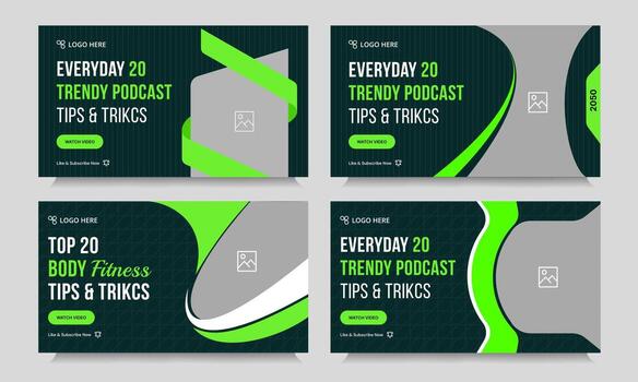 de múltiples fines consejos y trucos miniatura bandera diseño, diario podcast, fotografía cubrir bandera diseño, haz miniatura bandera diseño, eps 10 archivo formar vector