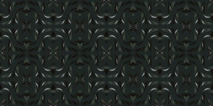 abstract Dark Teal Ornamental seamless pattern. seamless background. wallpaper pattern. Abstract Swirling Foliage Pattern. Dark Botanical Repeat Background vector