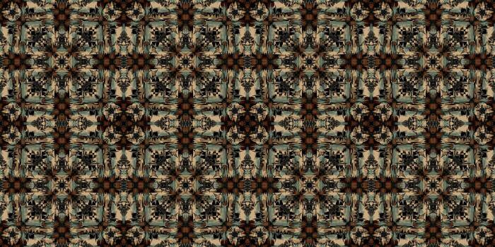brown Textured Abstract Geometric Repeat Pattern. ornament background. Decorative wallpaper pattern. Abstract Woven Textile Pattern. Rustic Symmetrical Ethnic Print Design vector