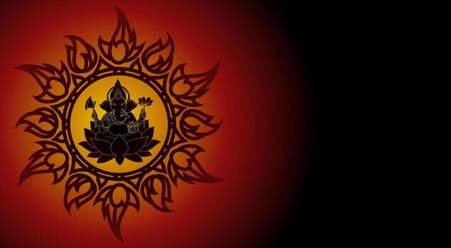 A design background combined with the figure of Ganesha vector