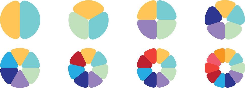 segmentario circulo diagrama icono, tarta gráfico infografía símbolo ilustración vector