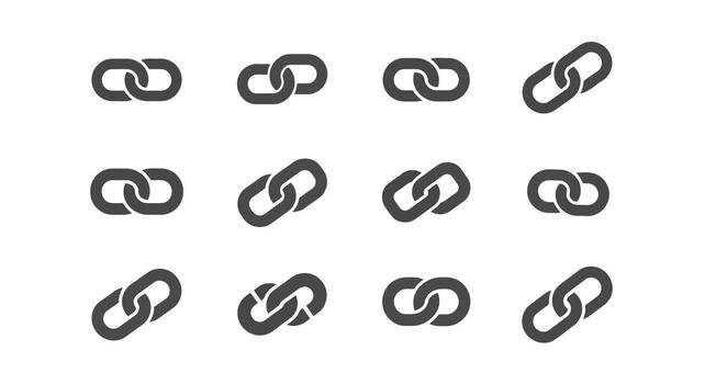 A set of different links and chains vector