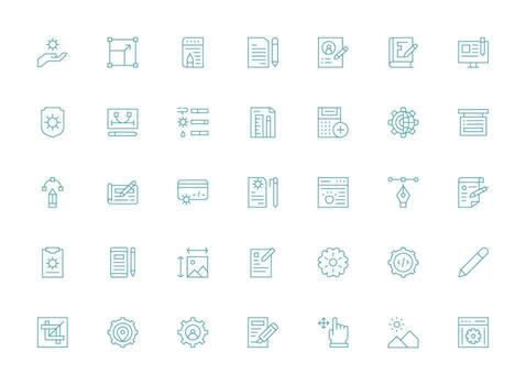 Light Line Style Modify Icons with 35 Vectors