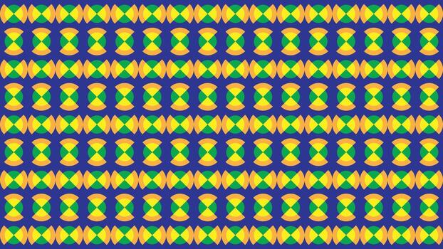yellow orange green geometric pattern of rectangular circles sphere on blue background. vector