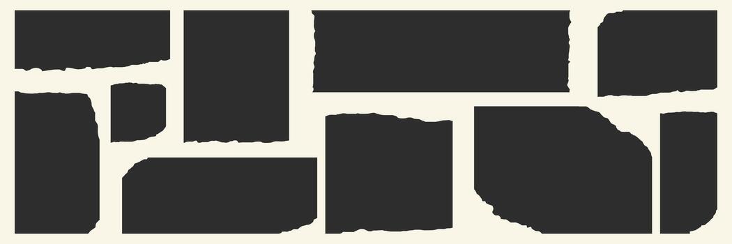 negro Rasgado papel colección diseño elemento para textura y antecedentes utilizar vector