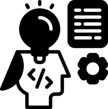 mente programación semi sólido icono vector