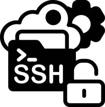 ssh acceso semi sólido icono vector