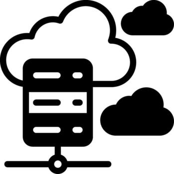 Cloud Hosting Semi Solid Icon vector