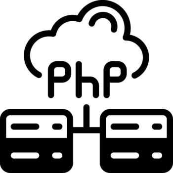 PHP Hosting Semi Solid Icon vector