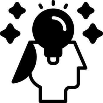 Creative Mind Semi Solid Icon vector