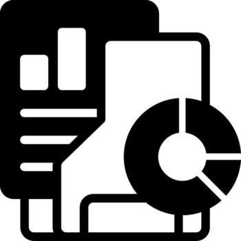 Reports Folder Semi Solid Icon vector