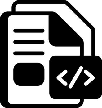 programación o guión archivo semi sólido icono vector