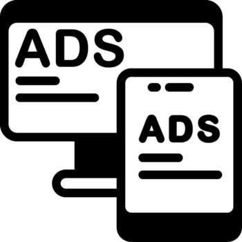 Responsive Ads Semi Solid Icon vector