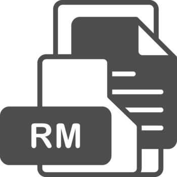 formato rm semi sólido icono vector