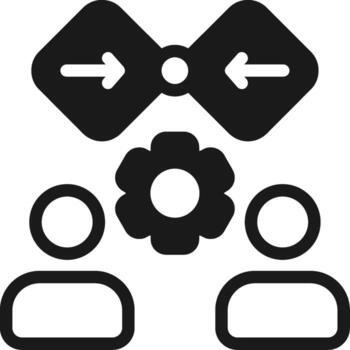 negrita ligado semi sólido icono vector