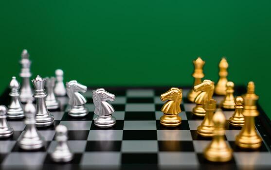 ajedrez juego, estrategia y decisión haciendo. en el juego, derrota tu adversario con inteligencia. foto