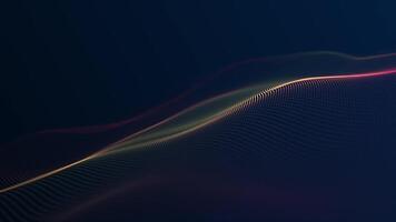 elegante minimalista sfondo con un' delicatamente increspatura raggiante digitale frattale leggero onda. Questo astratto dati tecnologia concetto sfondo è pieno HD e un' senza soluzione di continuità ciclo continuo. video