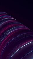 futuristico astratto sfondo con raggiante neon leggero travi curvatura senza intoppi attraverso un' buio pendenza. ideale per tecnologia digitale arte e innovazione disegni. pieno HD verticale ciclo continuo con copia spazio. video