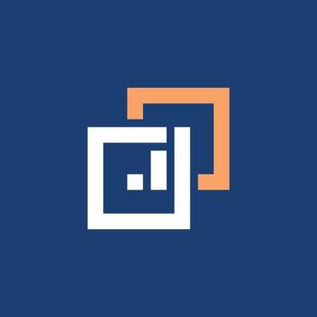 Overlapping Frames Data Growth Logo vector