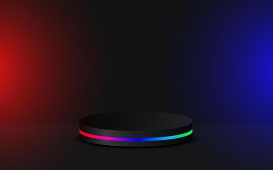 Elegant 3D Podium with Background, Ideal for Stylish Product Display, Mockup Template, and Sophisticated Showcase. vector