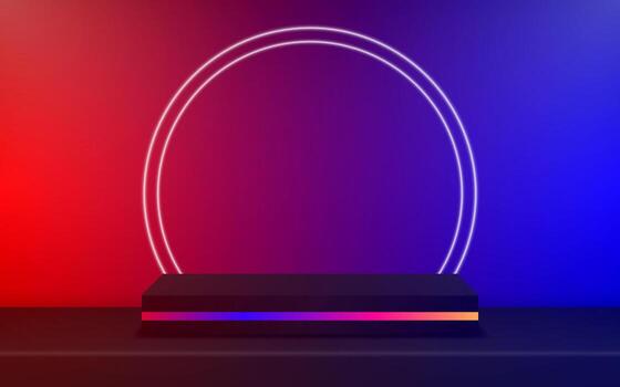 3D rendering of an empty product standing in the background for a presentation vector