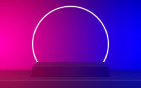 Studio space. Abstract 3D background for product presentation. Minimalist wall view. Showcase, promotional display. vector