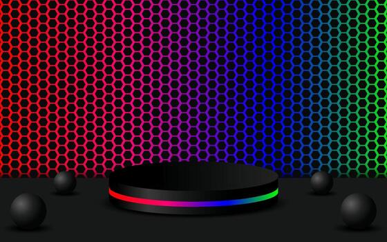 Simple 3D podium with background, Product display, Presentation mockup. vector