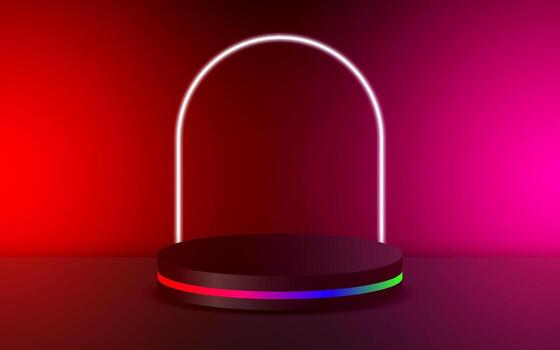 3D rendering of an empty product standing in the background vector