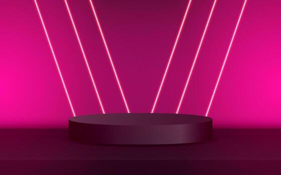 3D rendering of podium stand for product display mockup. vector