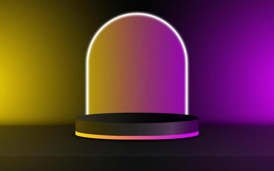 3D rendering of podium platform background. vector