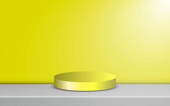 3D podium on floor with background, Minimalist style, Product display, Mockup, Showcase, Showroom presentation. vector