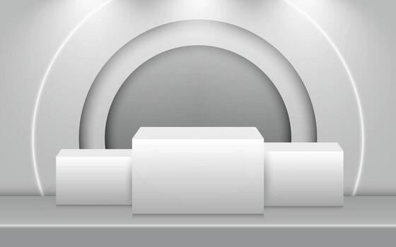 White display boxes in modern setting vector