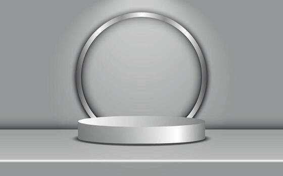 Podium lit by spotlight in the background, Horizontal composition with copy space. vector