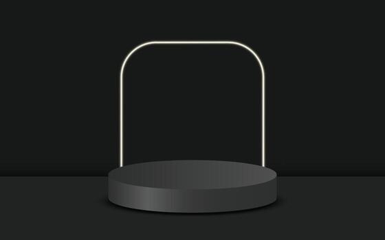 3D podium with background. Product mockup presentation. Graphic art design rendering. vector