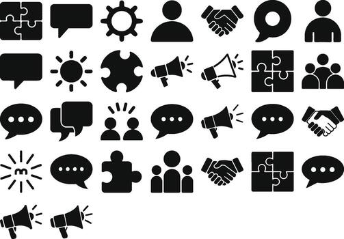 Communication Icons Teamwork Collaboration and Connection Graphics vector